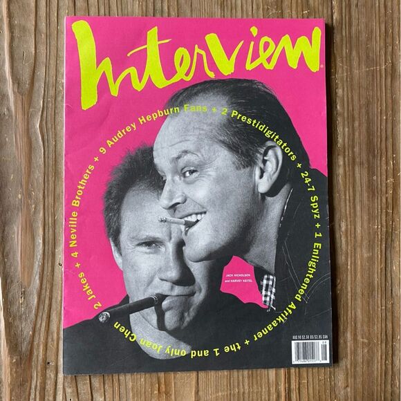 Jack Nicholson -Interview magazine - Aug 1990 Audrey Hepburn Harvey Keitel